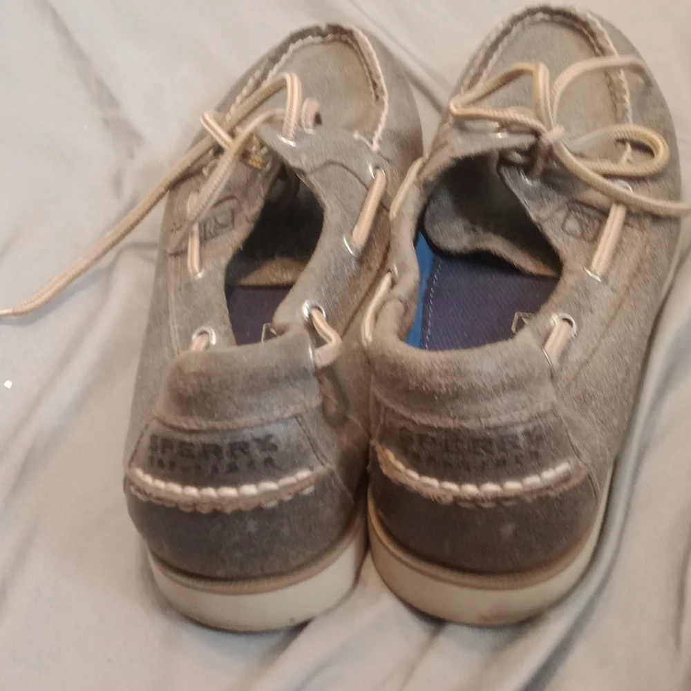 Sperry Top-Sider men tan and black boat shoes size 8 medium